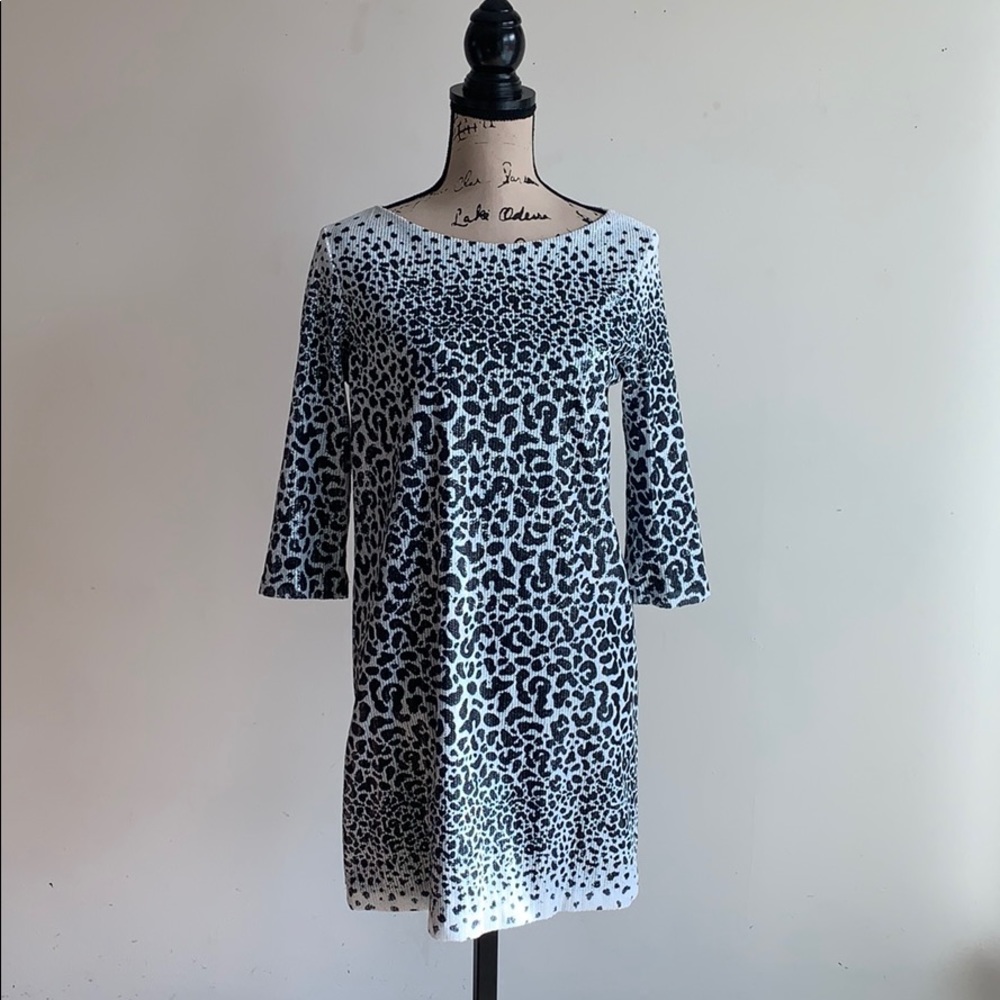 ZARA sequin animal print mini dress
